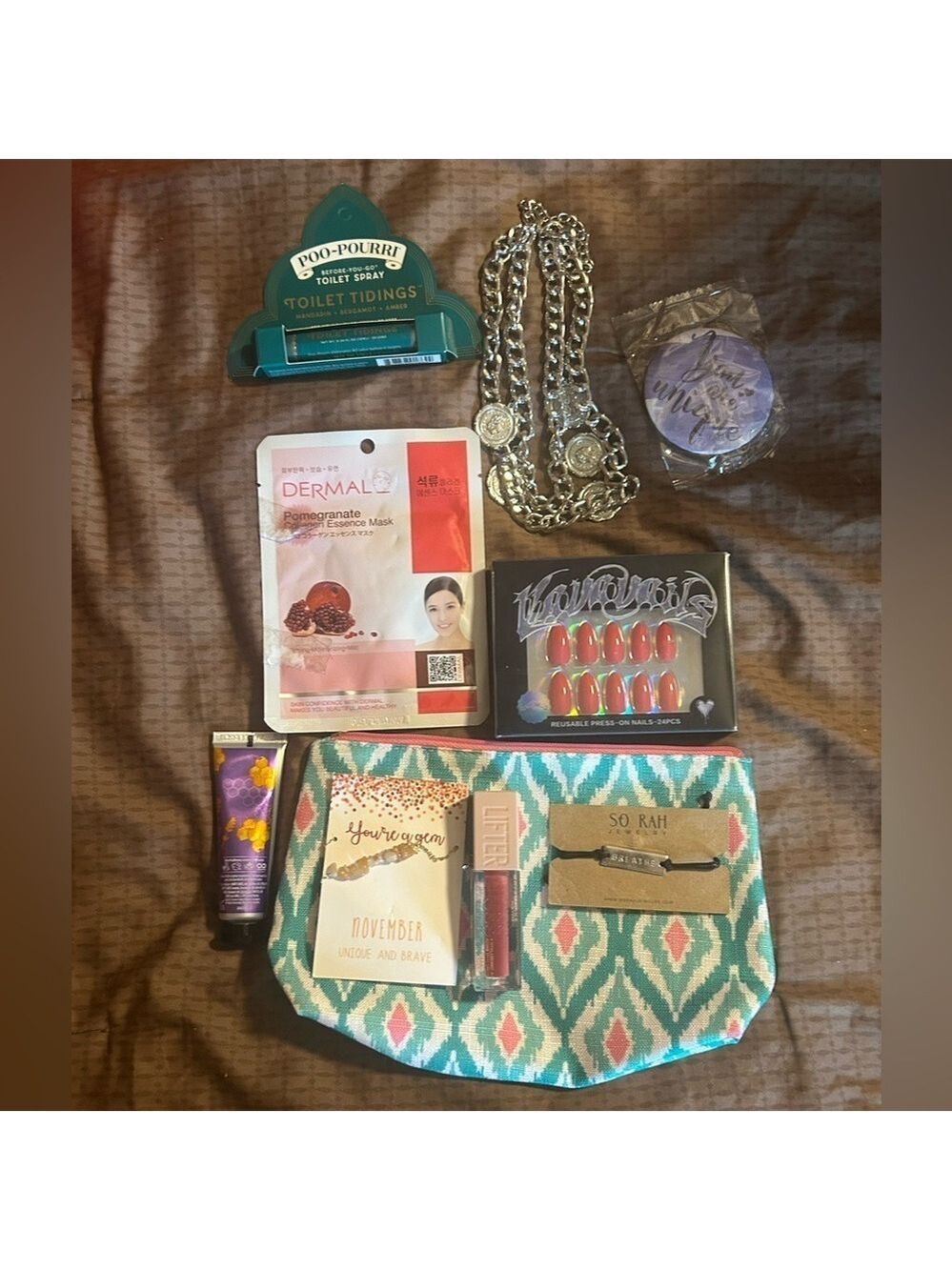 Make up bag with mixed items